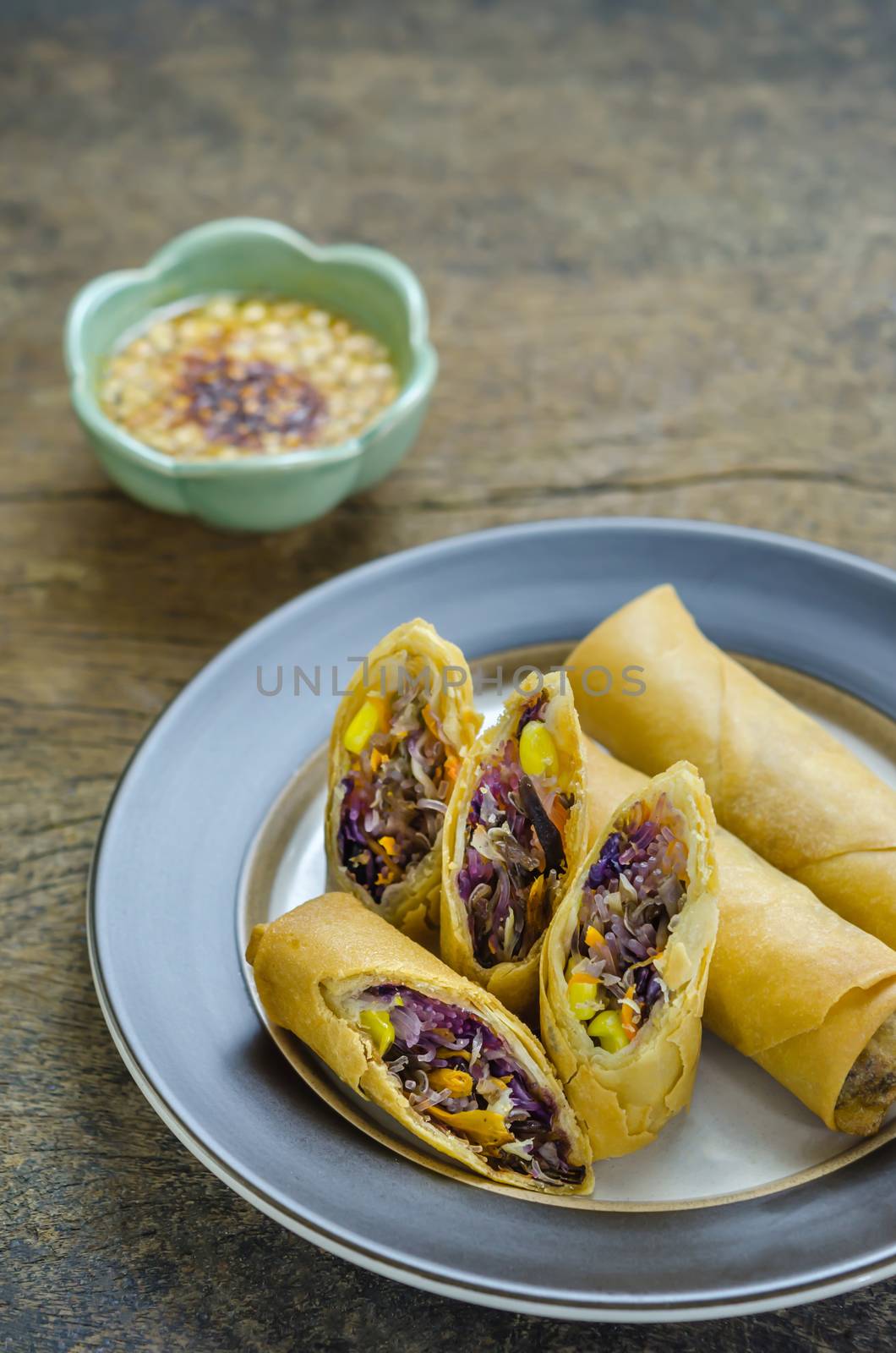 Fried Chinese Traditional Spring rolls food, asian cuisine