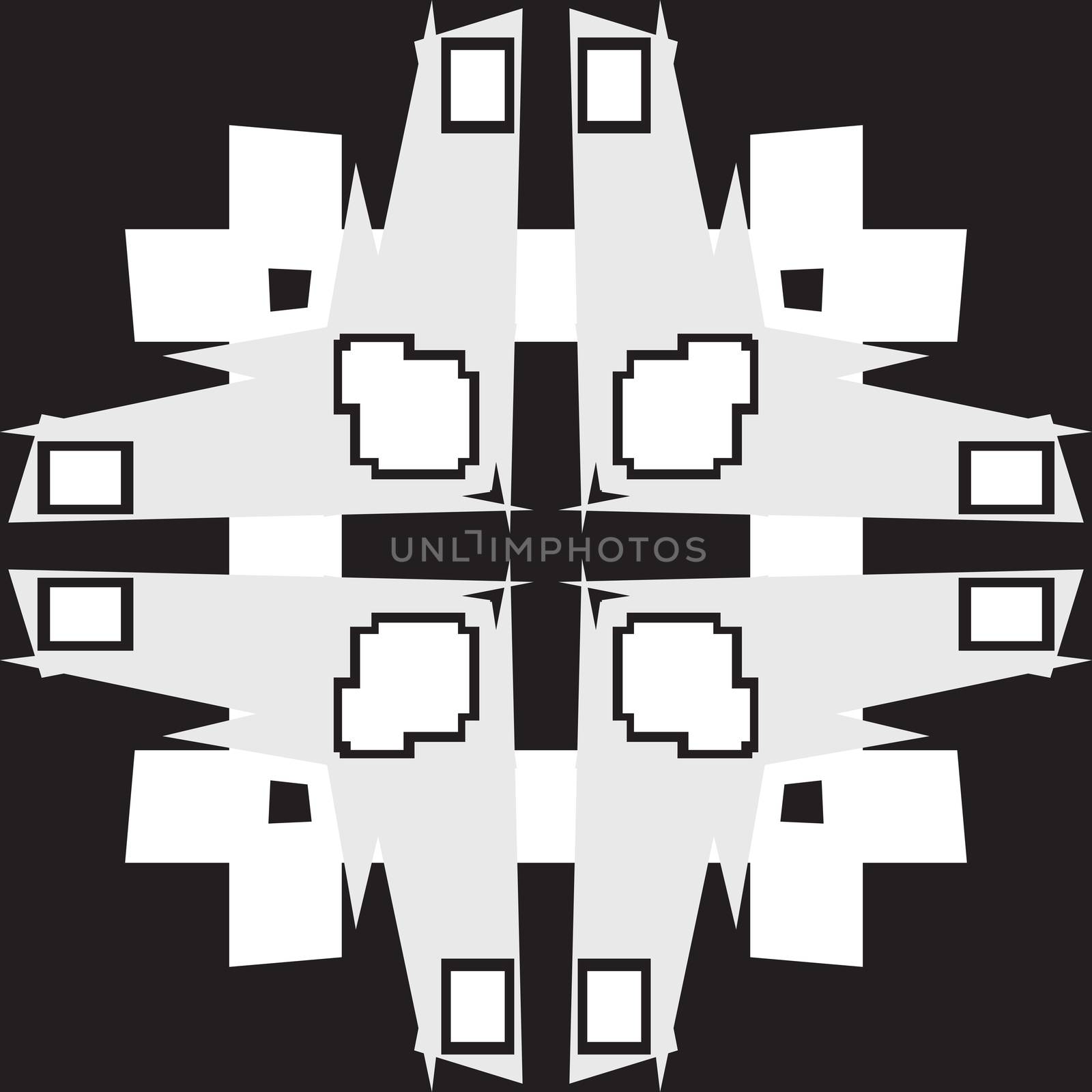White Abstract Square Pattern by TheBlackRhino