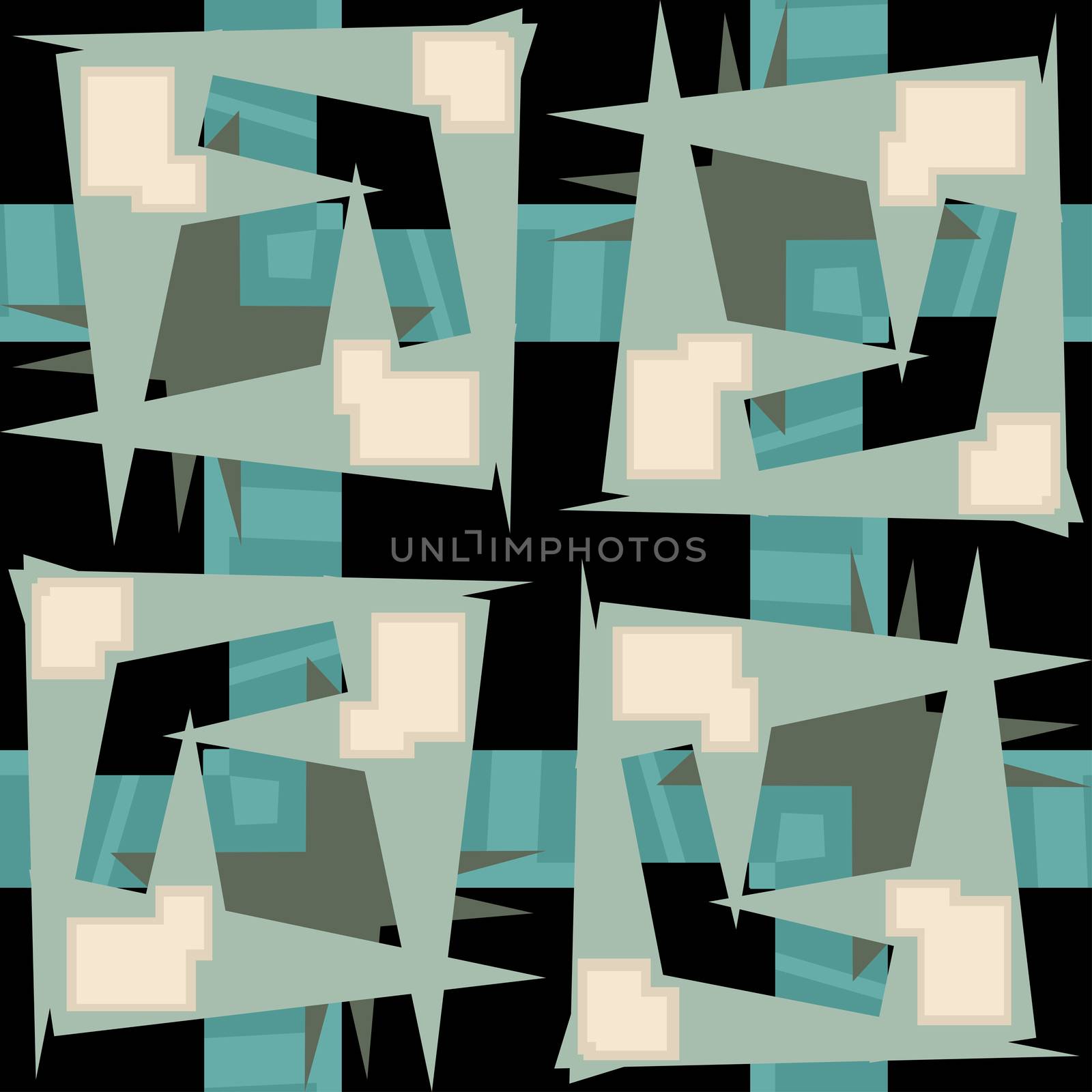 Abstract rectangular shapes and lines over black background