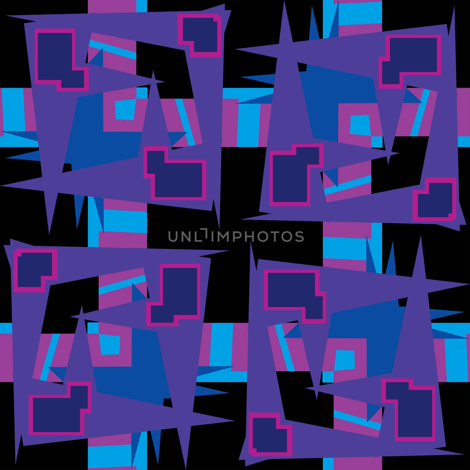 Abstract rectangular purple shapes and lines seamless pattern