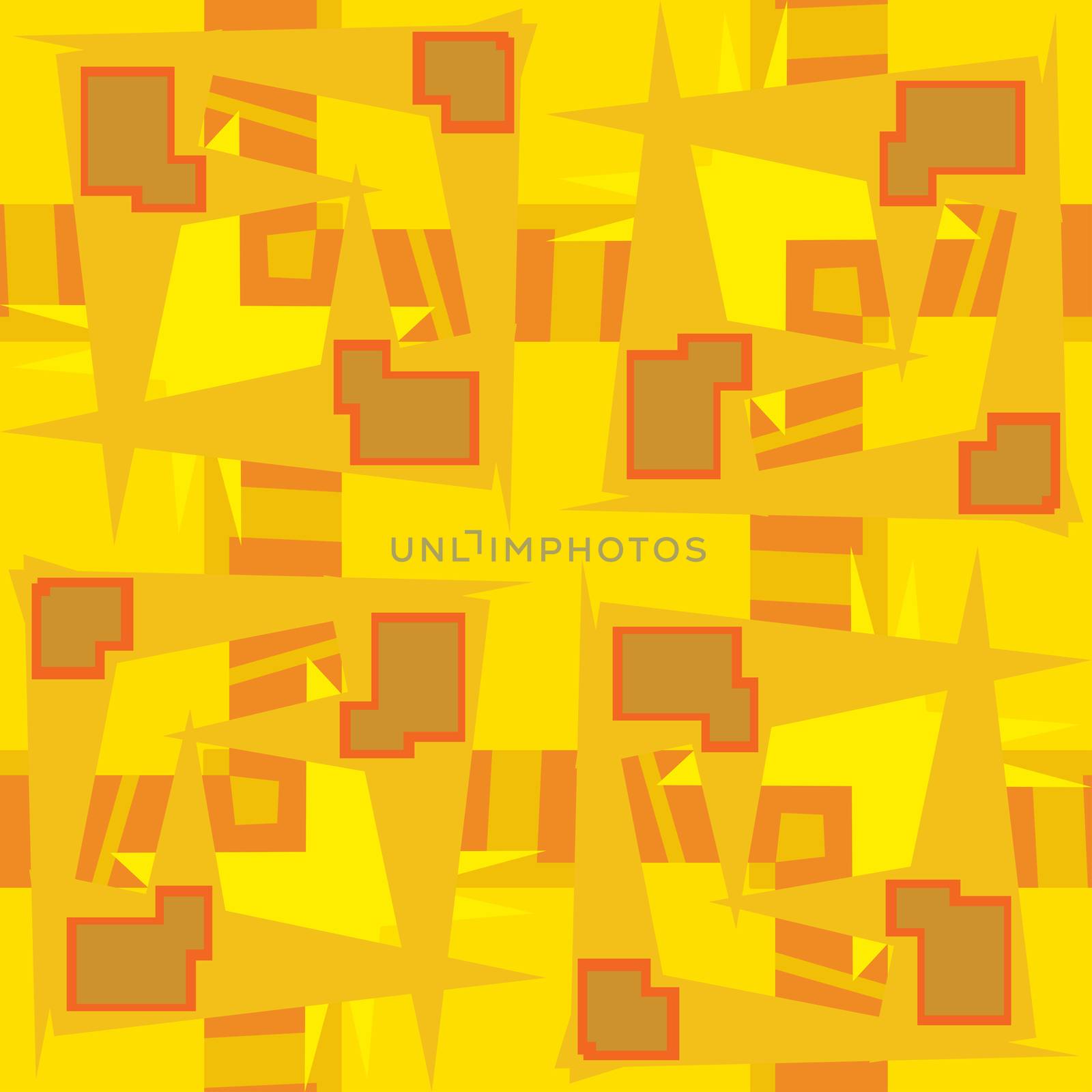 Abstract yellow rectangular shapes and lines in repeating pattern