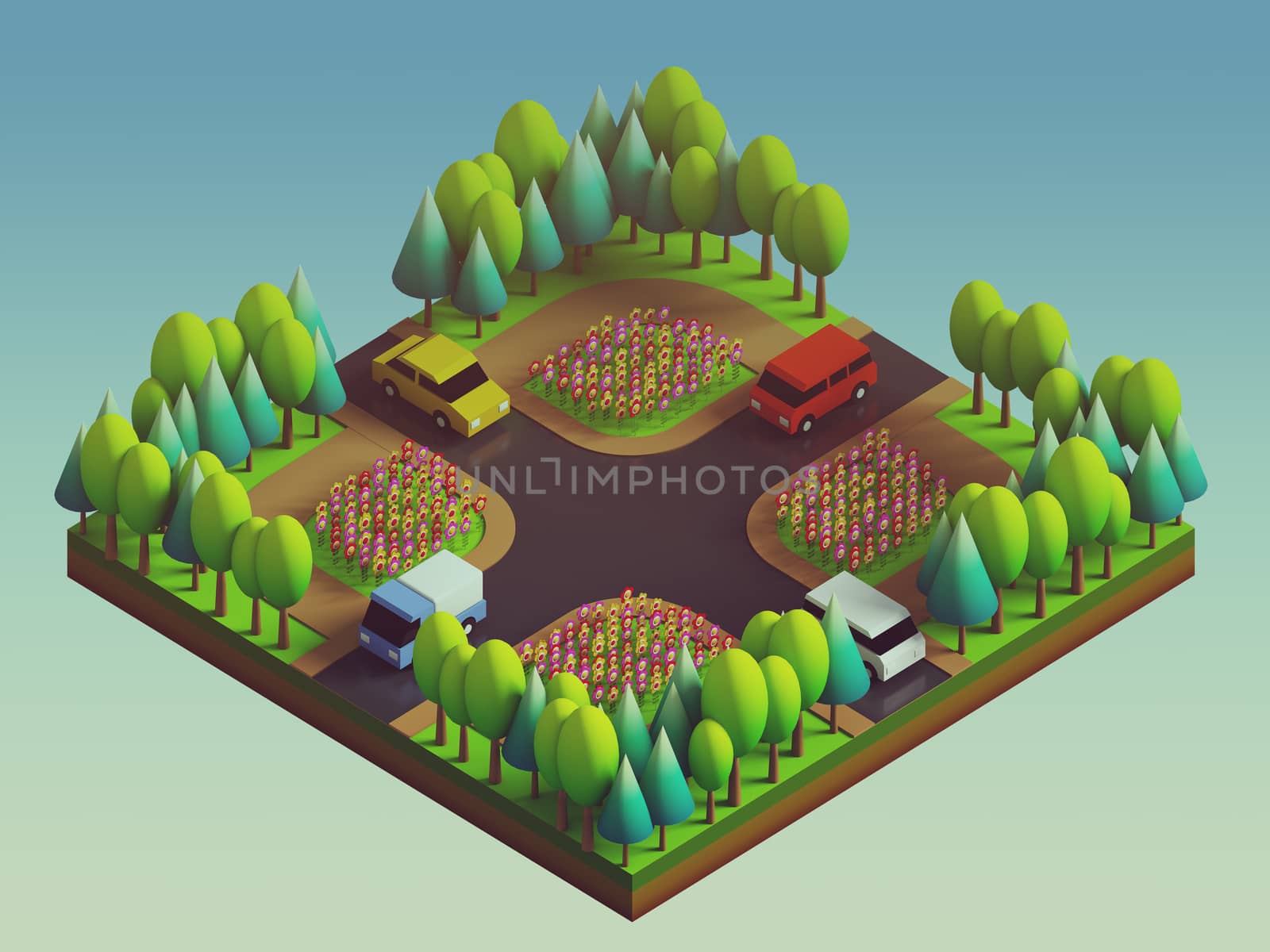 green earth concept in isometric view by teerawit