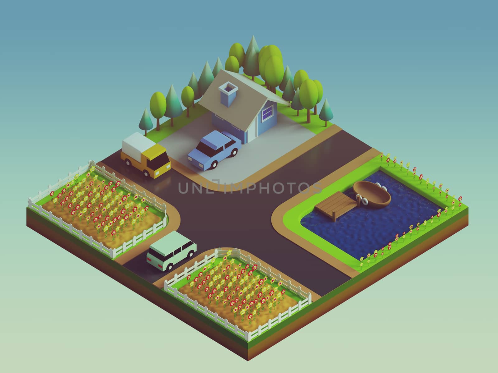 green earth concept in isometric view by teerawit