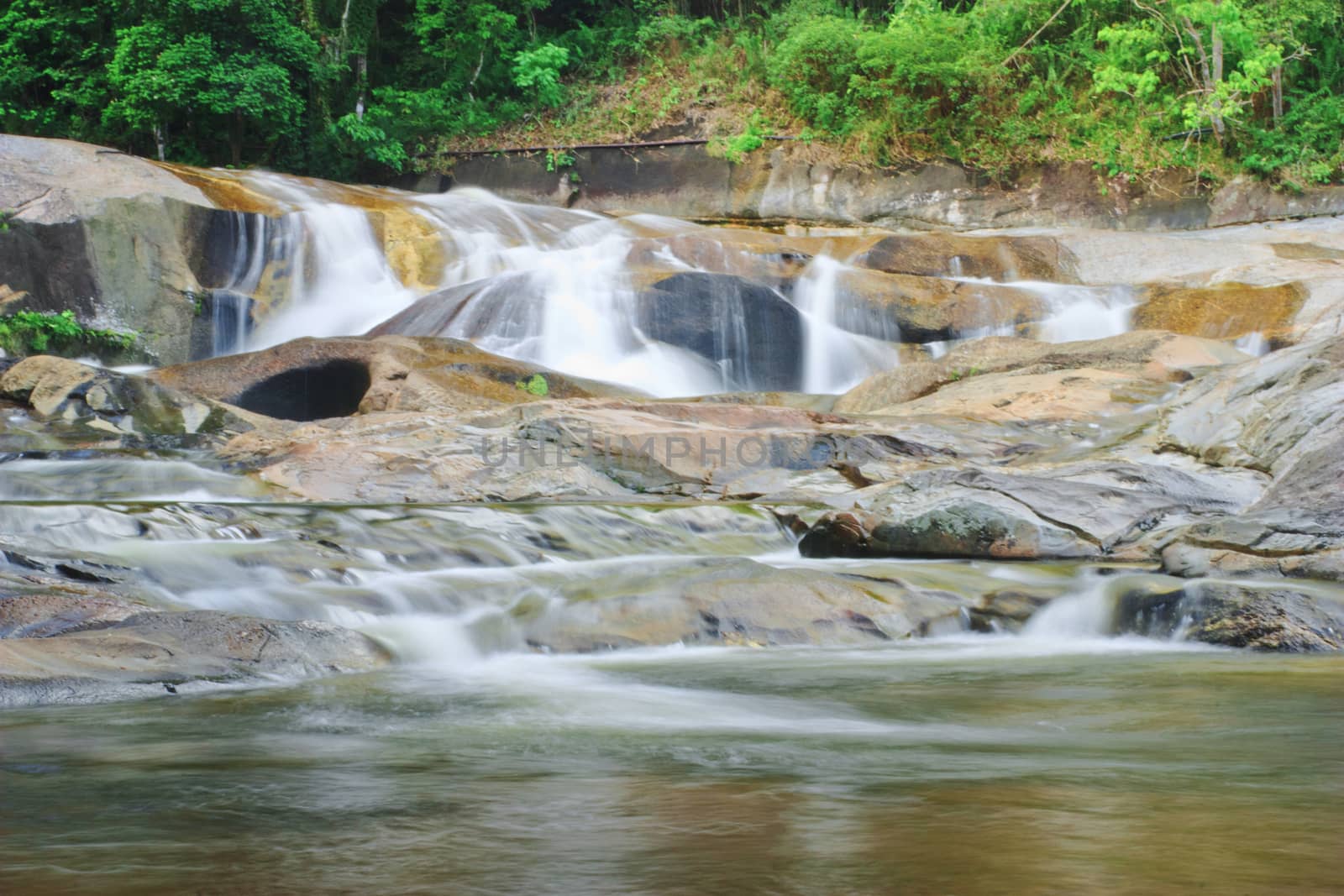 Deep forest Waterfall, Beautiful nature in Thailand