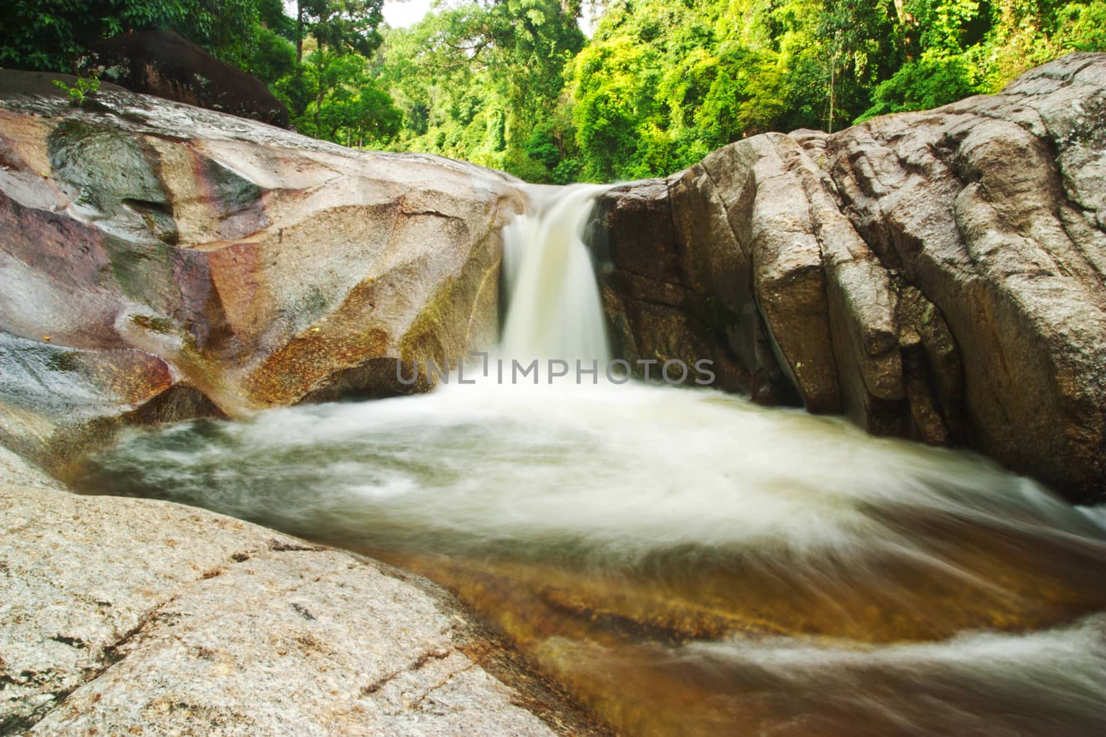 Deep forest Waterfall, Beautiful nature in Thailand