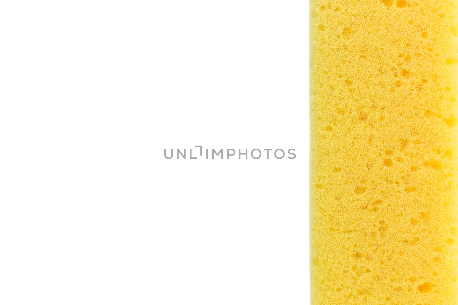 Yellow Sponge Close-up with space on white background by urubank