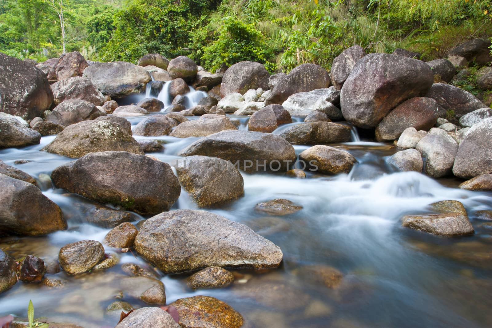 Deep forest Waterfall, Beautiful nature in Thailand