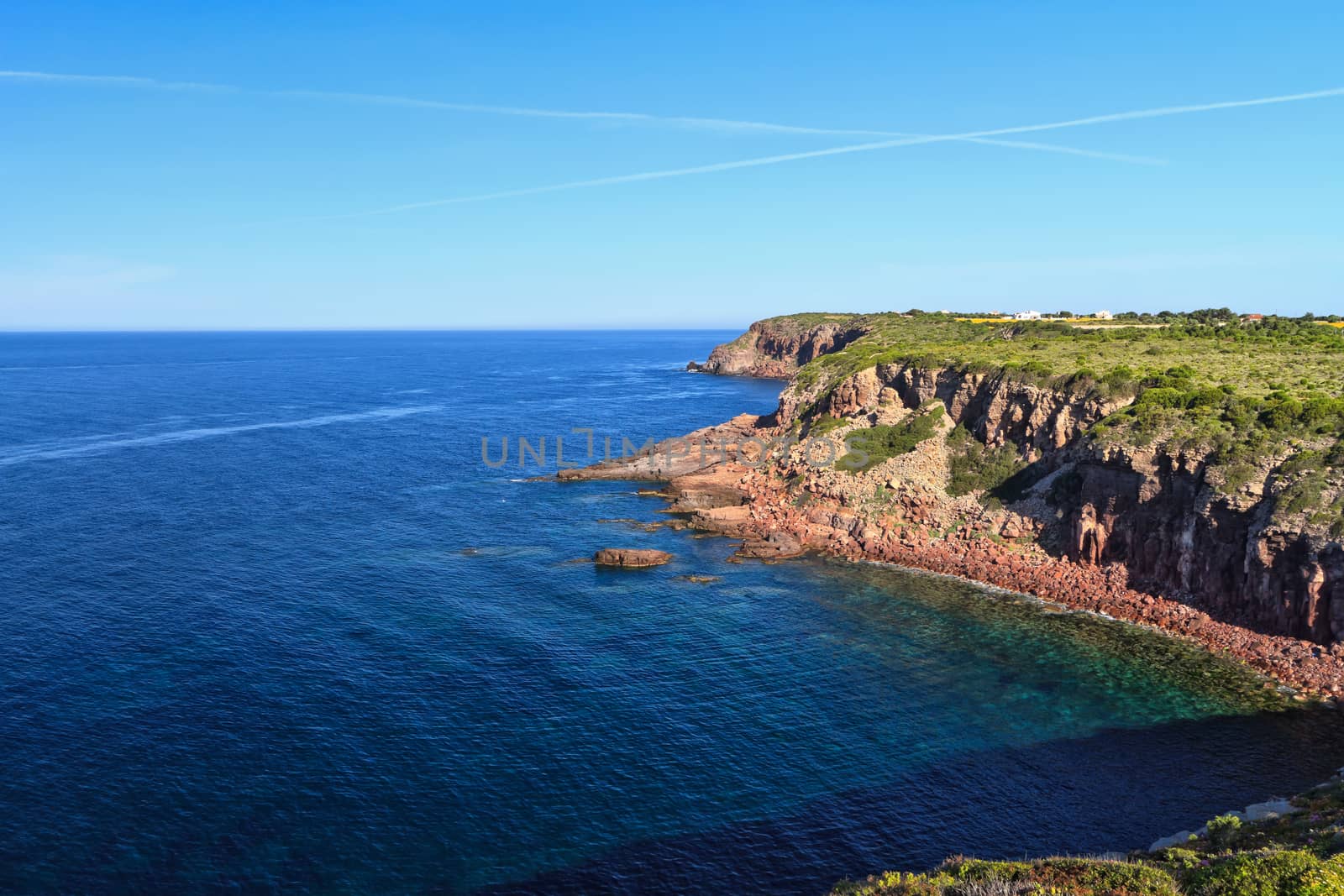 Cliff in Mezzaluna gulf, San Pietro island, Sardinia, Italy