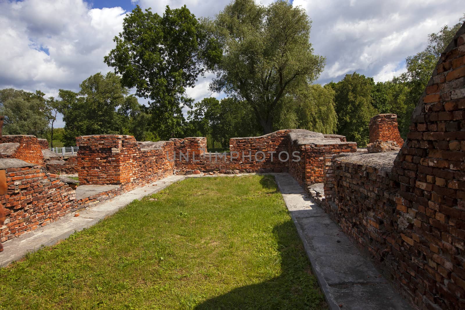  the preserved ruins of buildings of the Brest fortress. Belarus