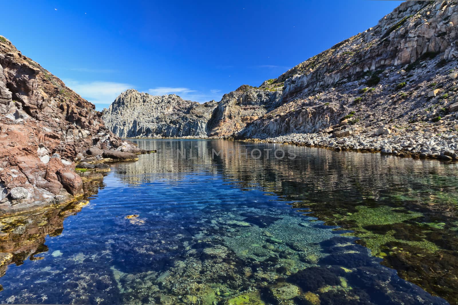 Calafico bay in San Pietro island, Sardinia, Italy