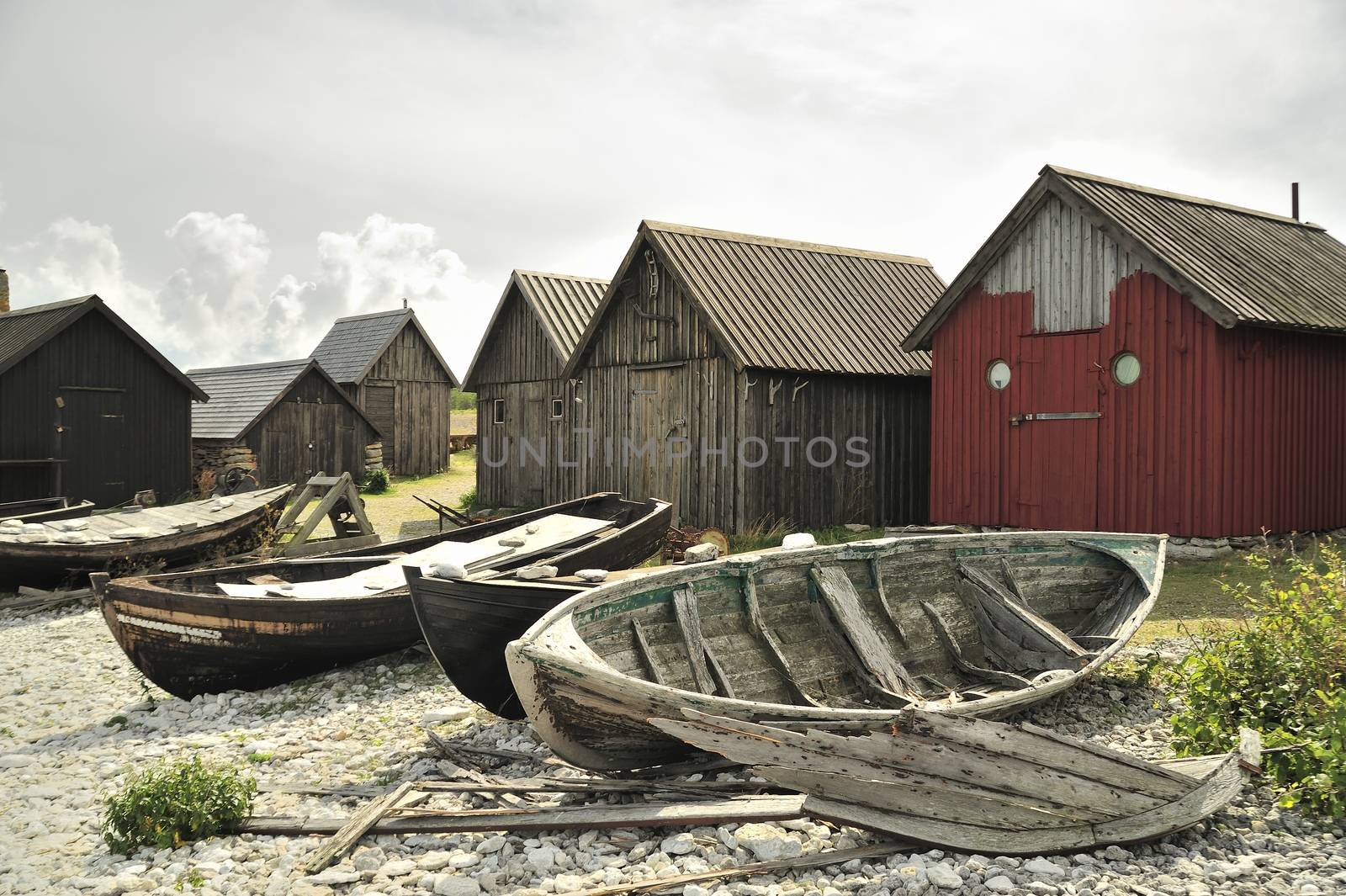 Fishing village in Fårö, Gotland, Sweden.