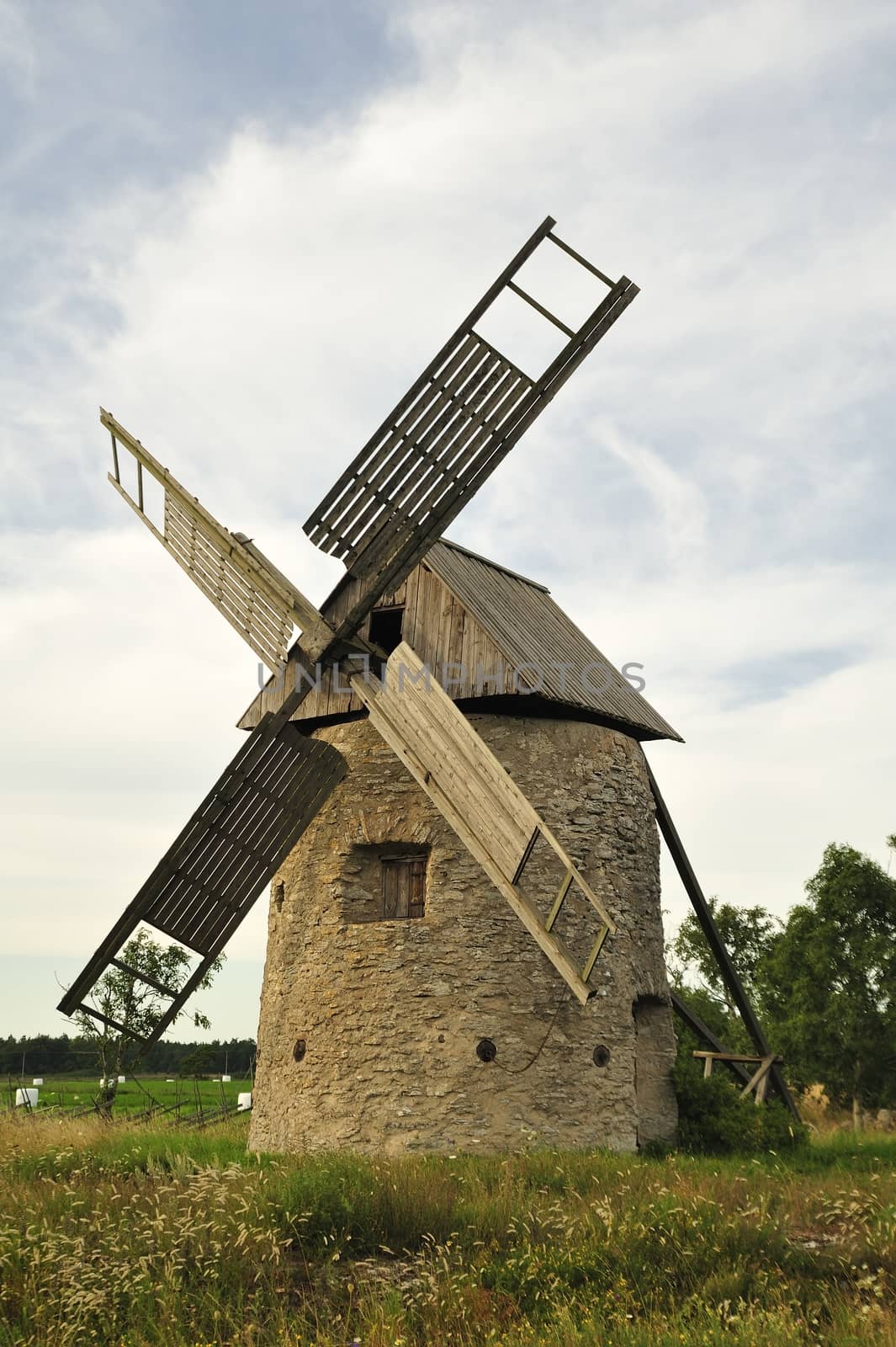 An old windmill, Gotland in Sweden.