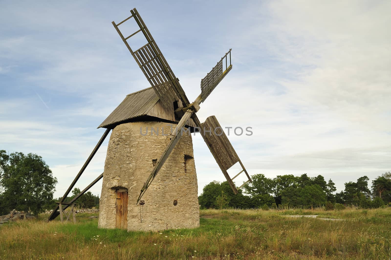 An old windmill, Gotland in Sweden.