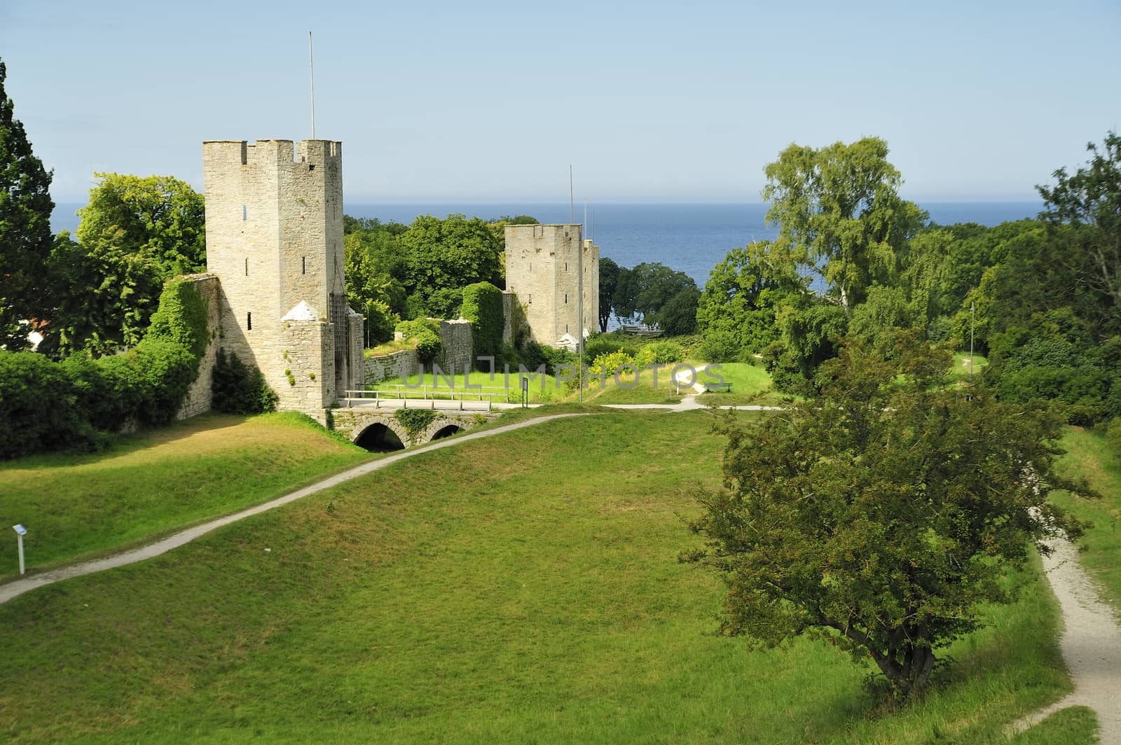 The medieval citywall in Visby Sweden