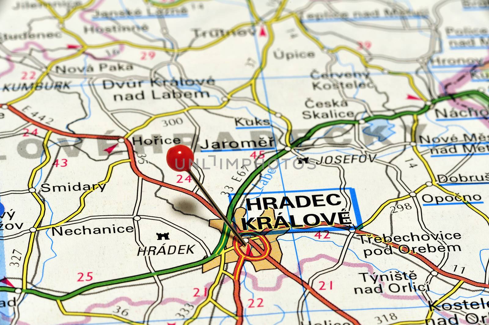 European cities on map series: Hradec Králové