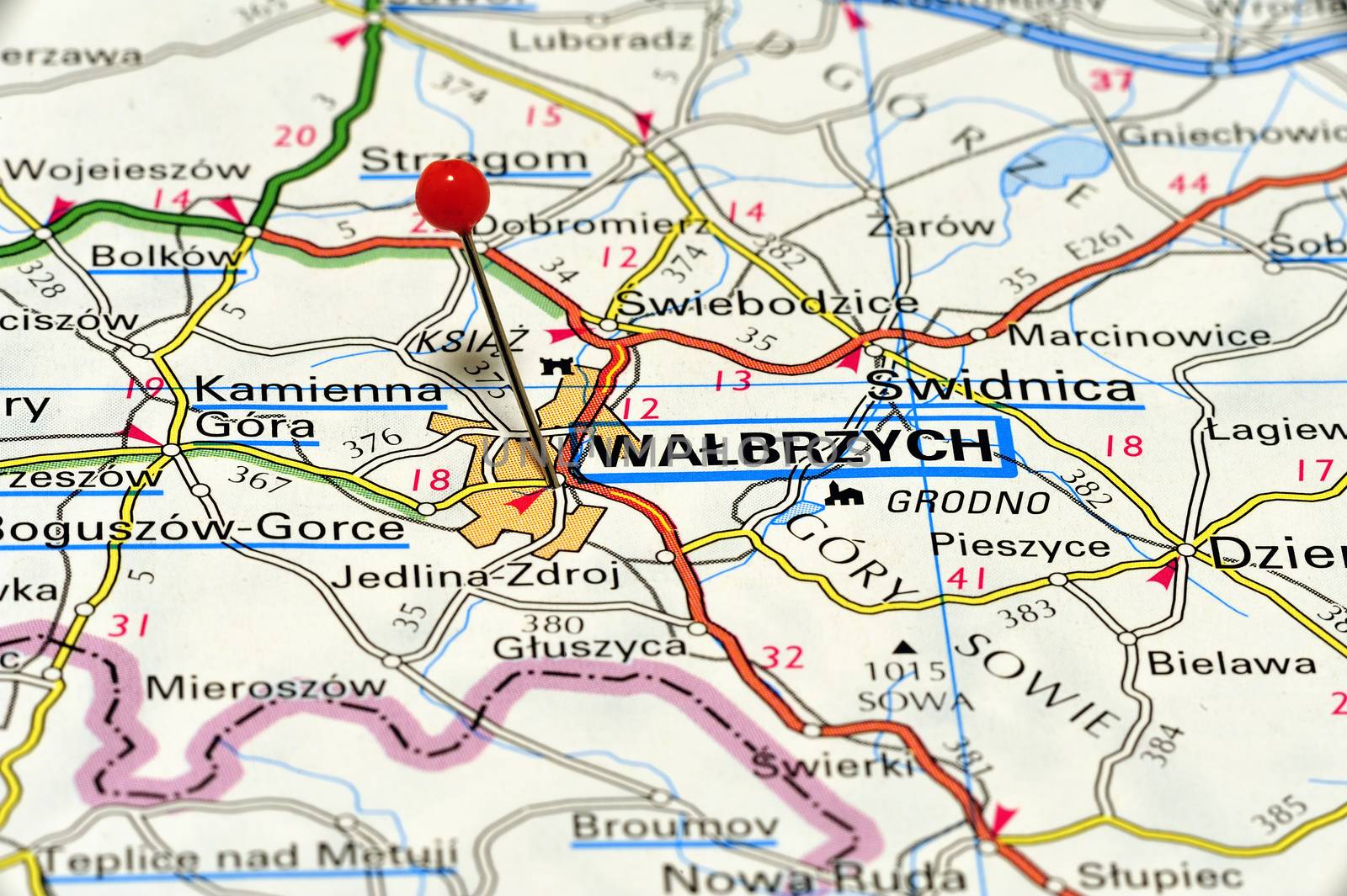 European cities on map series: Walbrzych