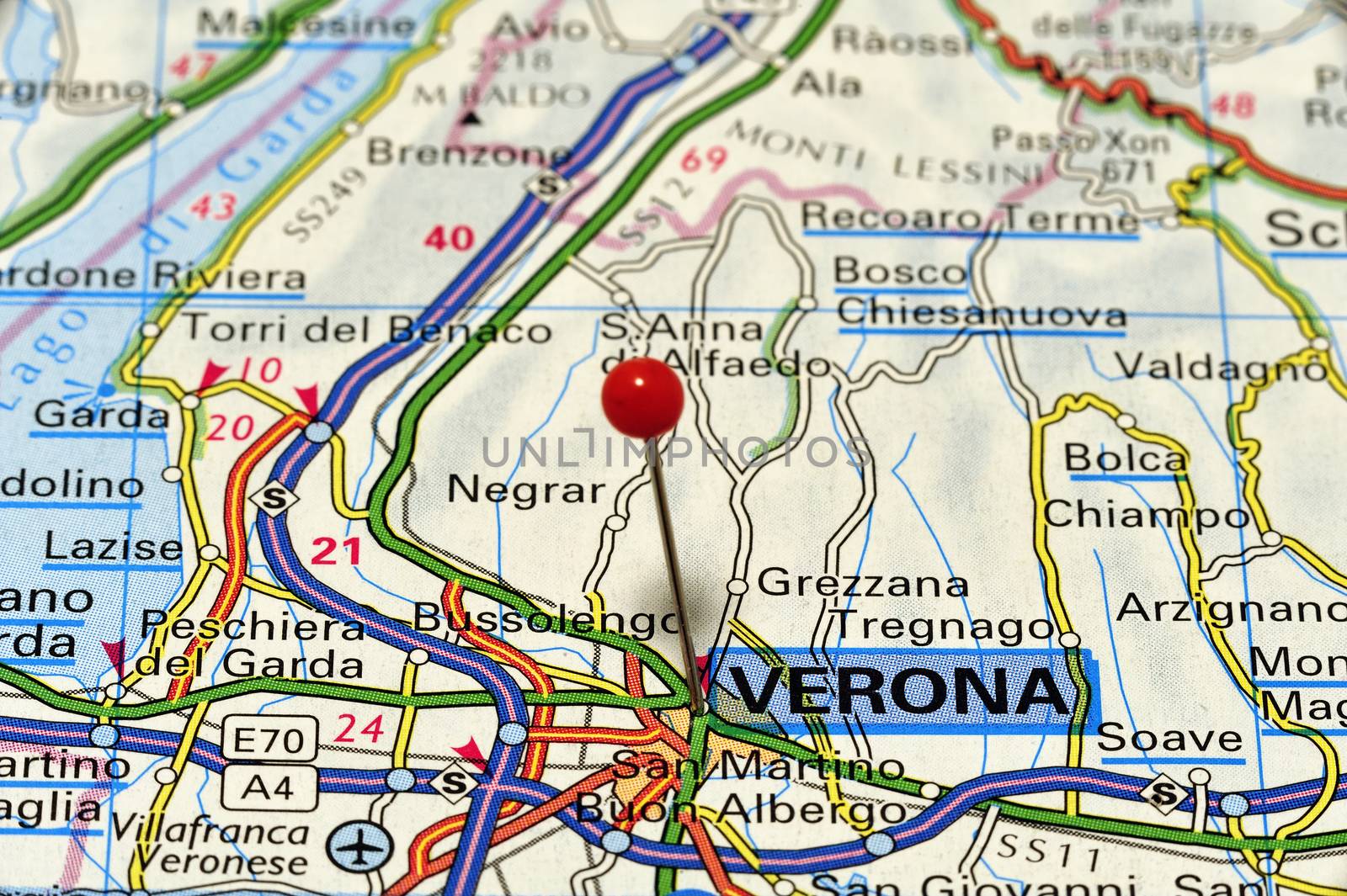 European cities on map series: Verona