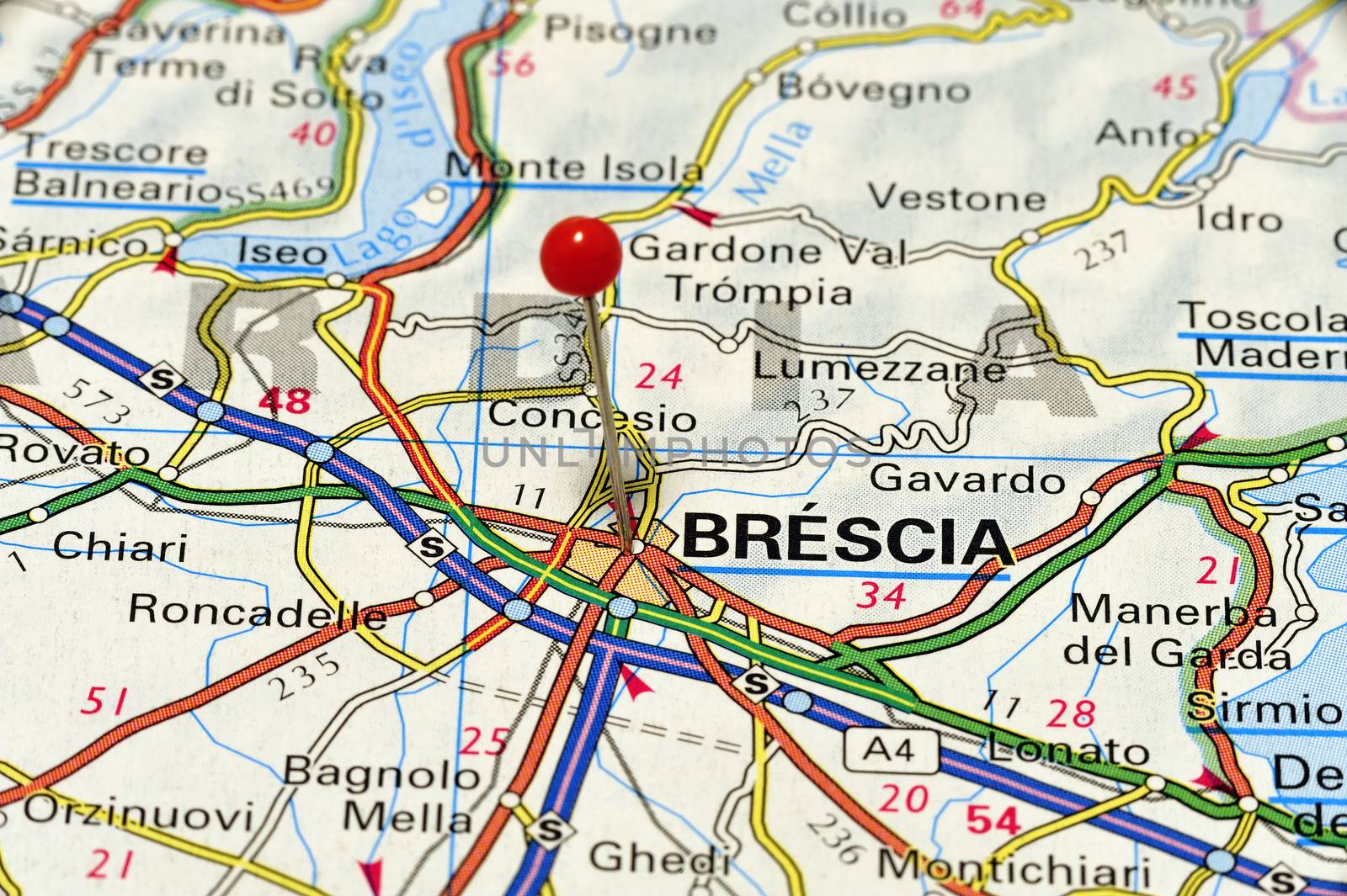 Europe cities on map series: Brescia.