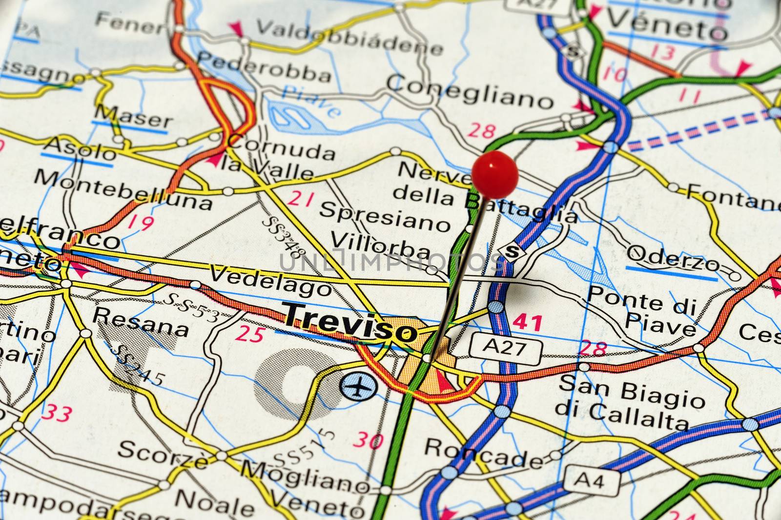 European cities on map series: Treviso