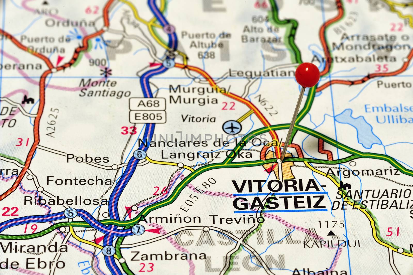 European cities on map series: Vitoria-Gasteiz