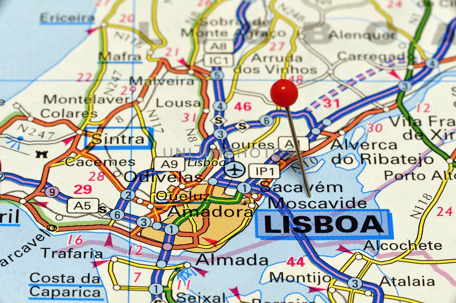 European cities on map series: Lisboa