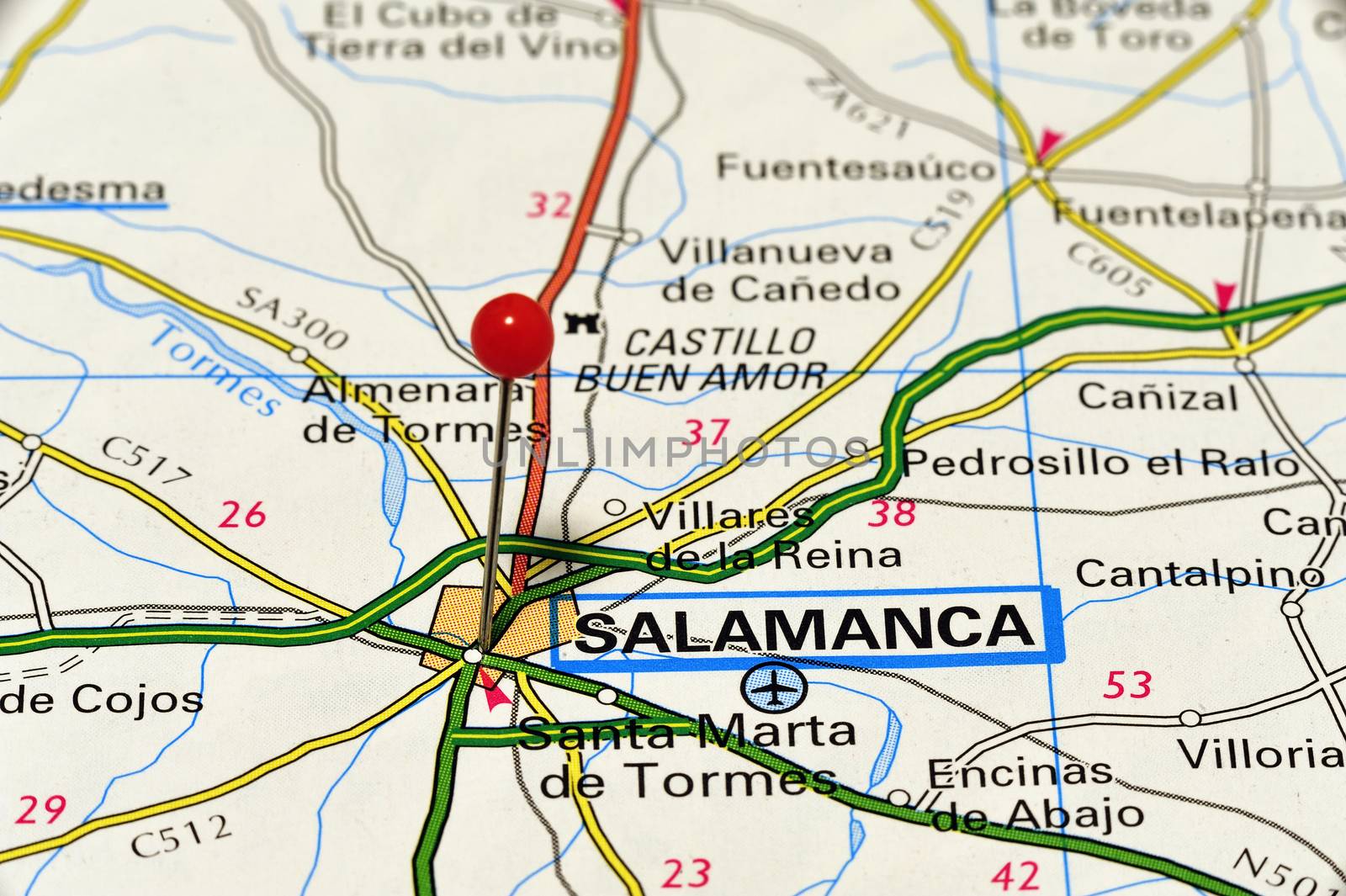 European cities on map series: Salamanca