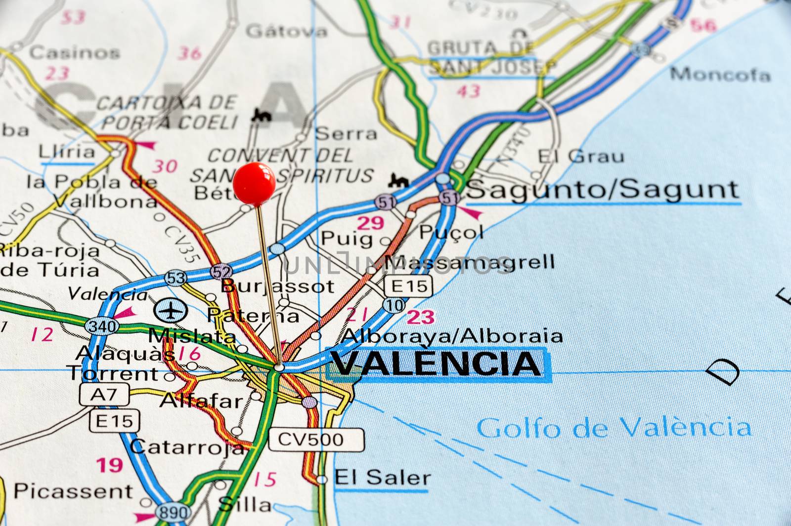 Destination Valencia spain on the map.