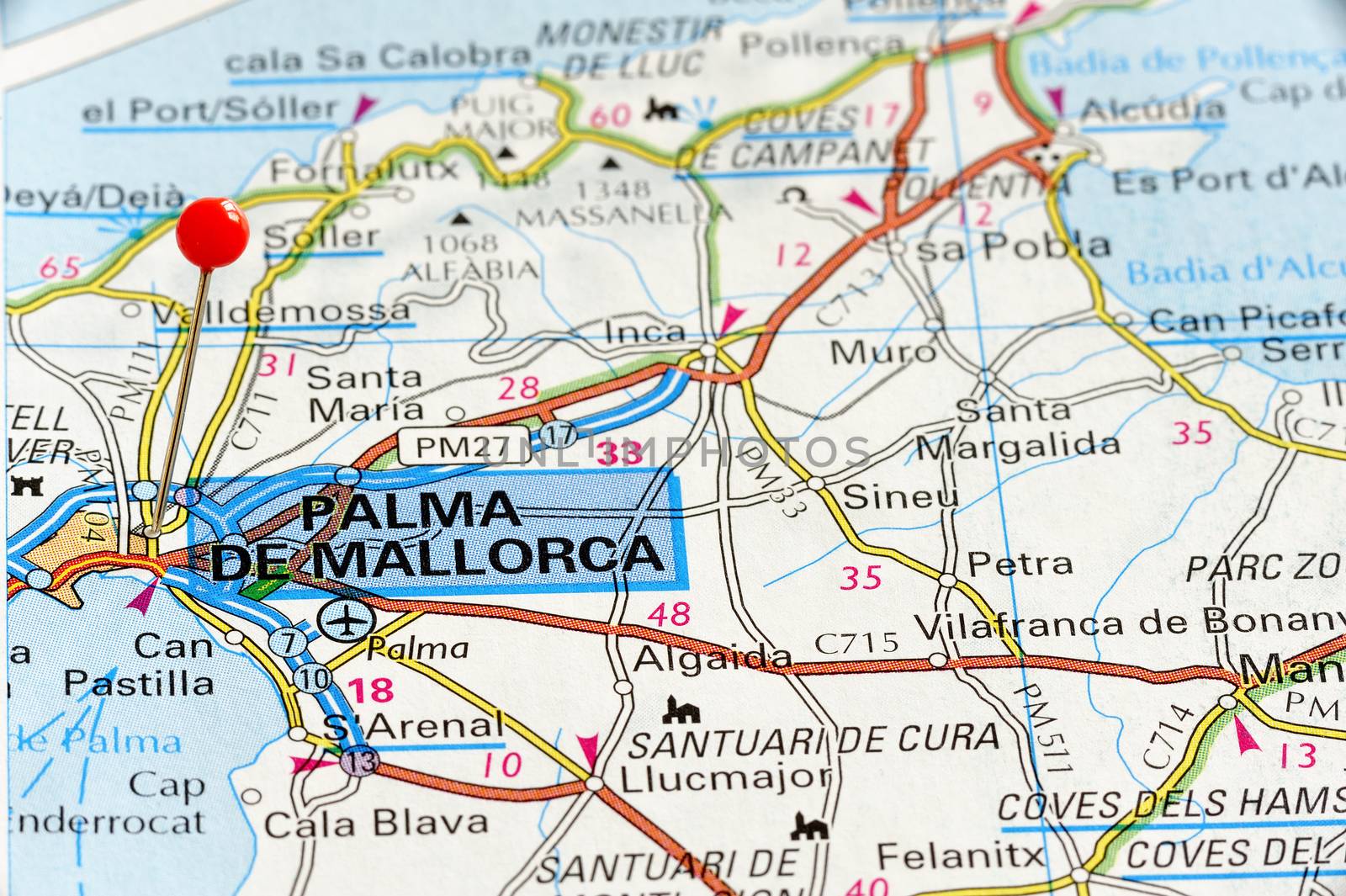 European cities on map series: Palma de Mallorca