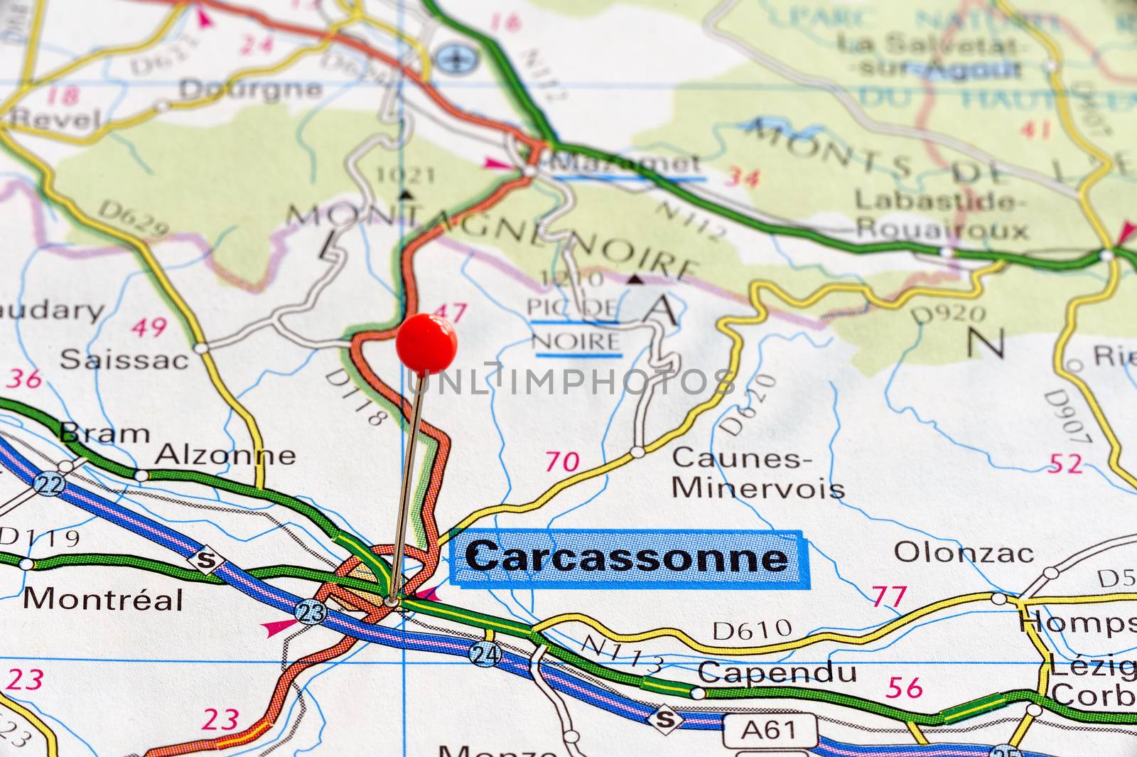 European cities on map series: Carcassone