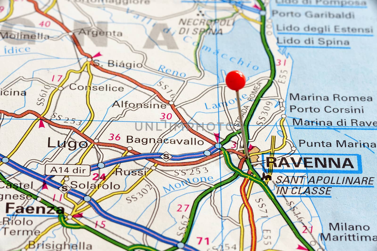 Closeup map of Modena. Modenaa city in Italy. Picture is from "KAK BILATLAS Europa" 5th edition, ISBN 9147801166, created 2012-02-22.