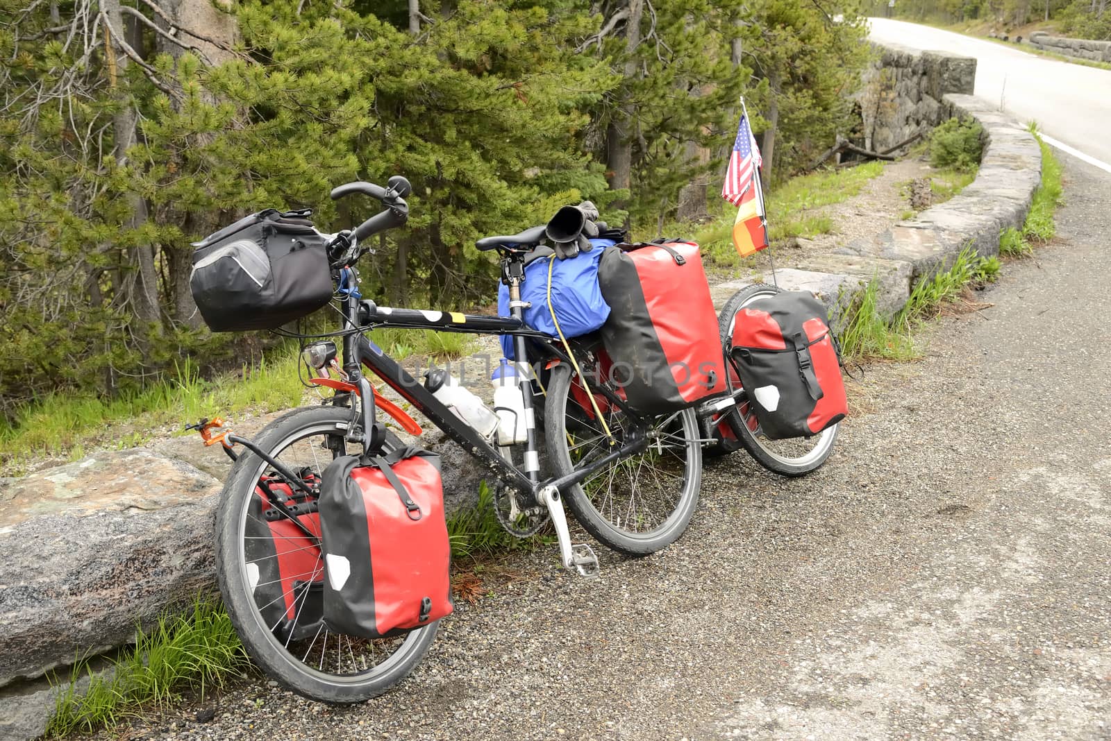 Bicycle equipped for a long journey across the United States