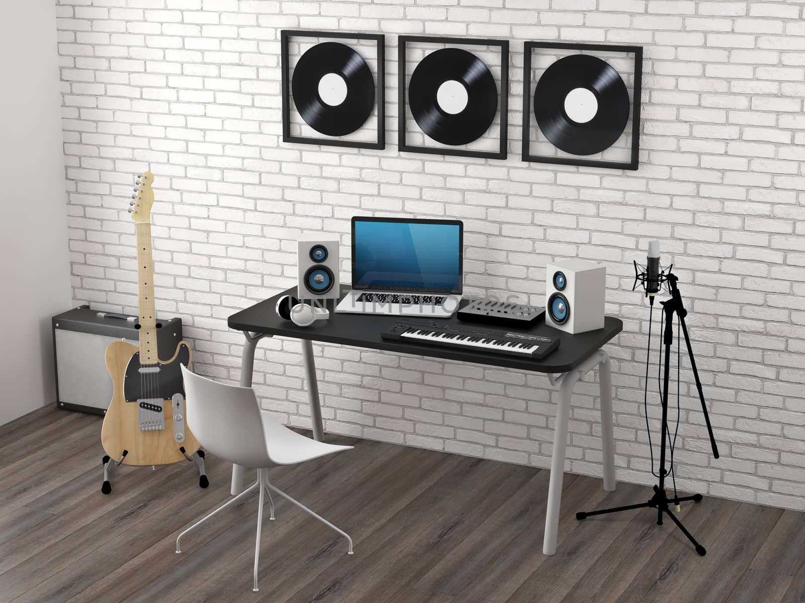Home Recording Studio (3D Render)