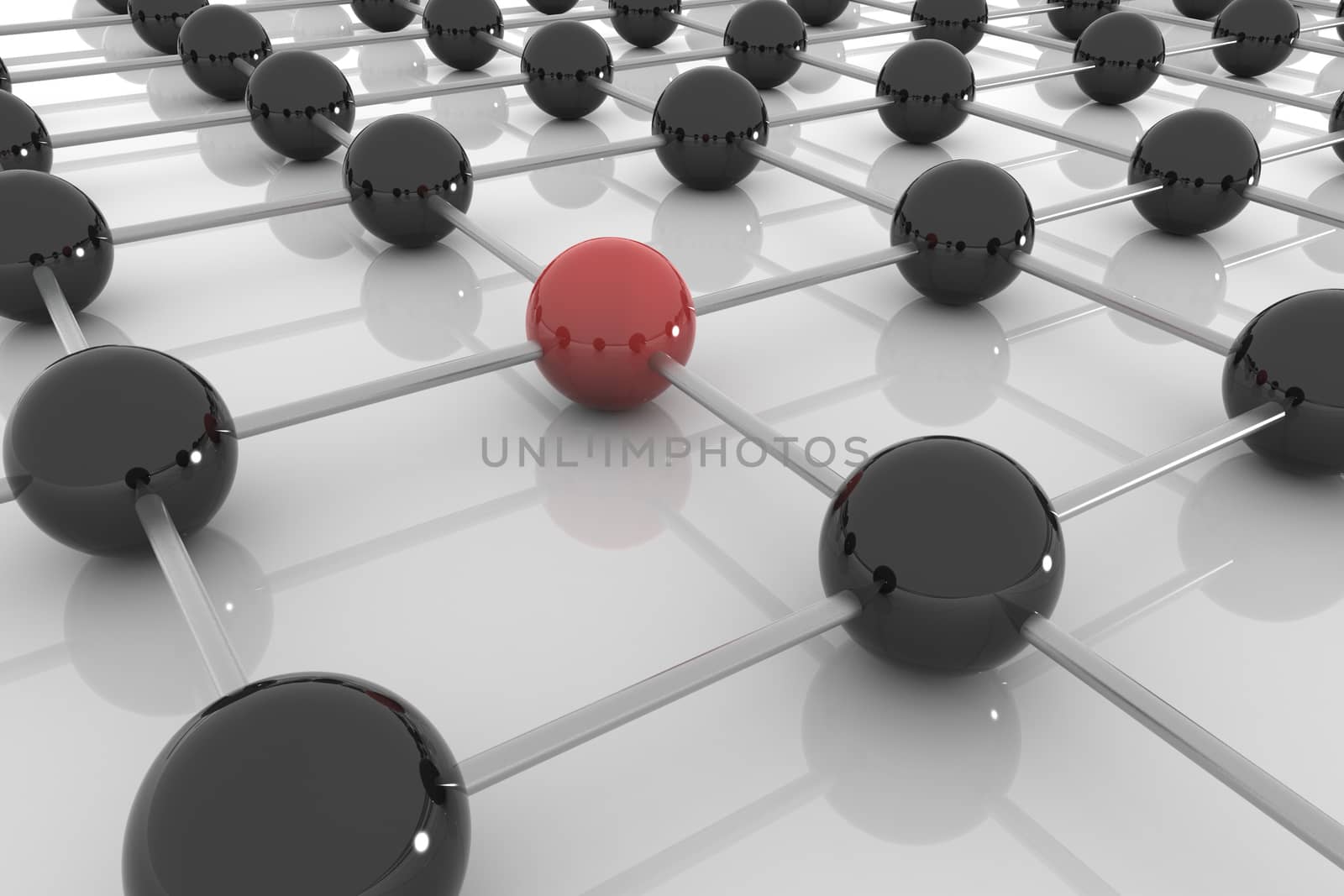 Abstract concept of social global network- 3D rendering