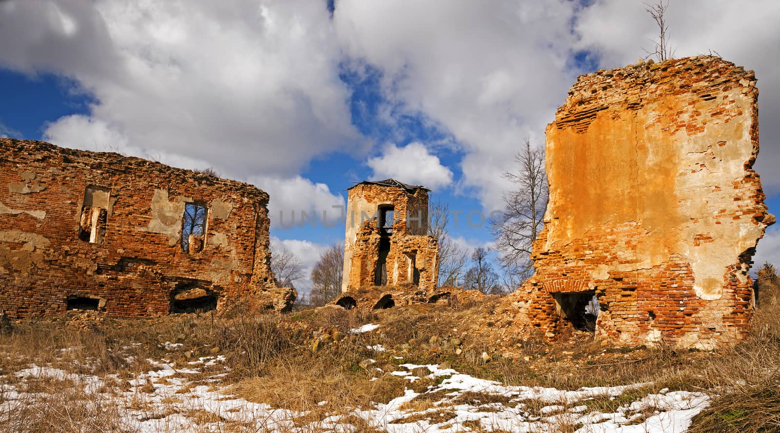  ruins of the ancient fortress located in the village of Golshany, Belarus