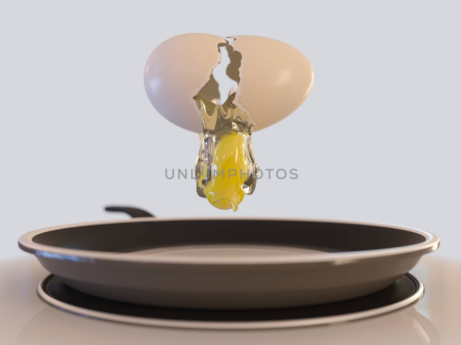 crack egg and pan concept isolate composition by denisgo