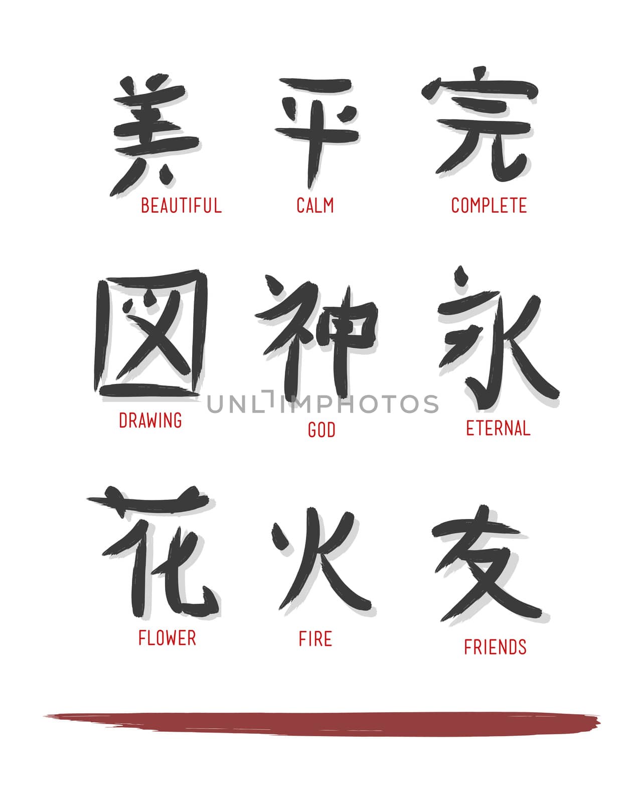 Hand drawn vector illustration or drawing of different japanese concepts