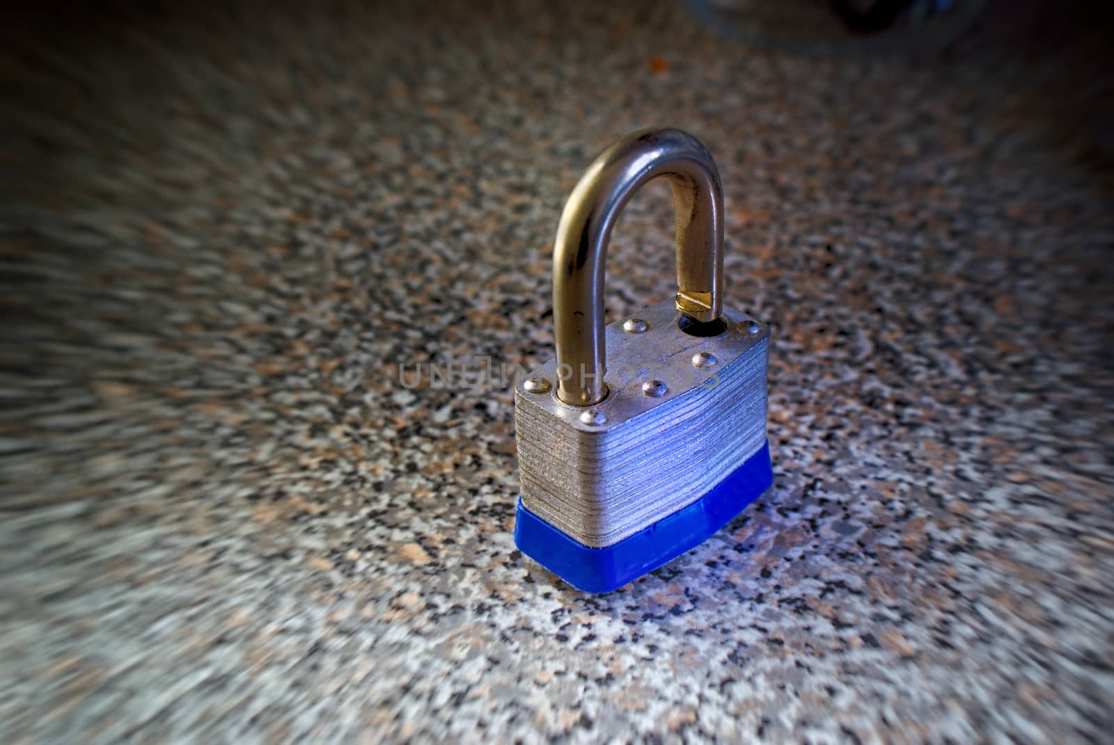 Photograph of a steel open padlock