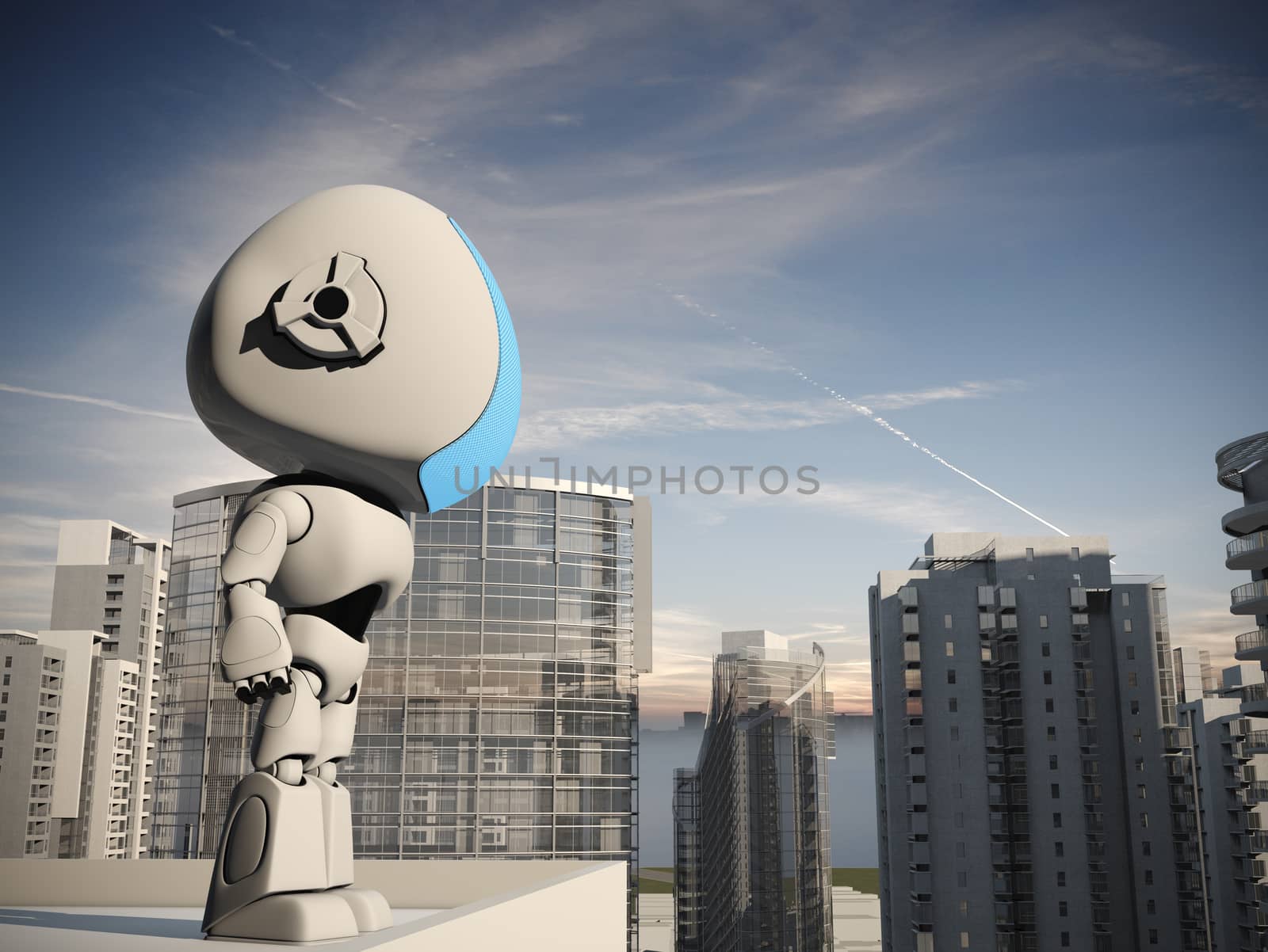 Cyborg Supervisor checking on the public safety. 