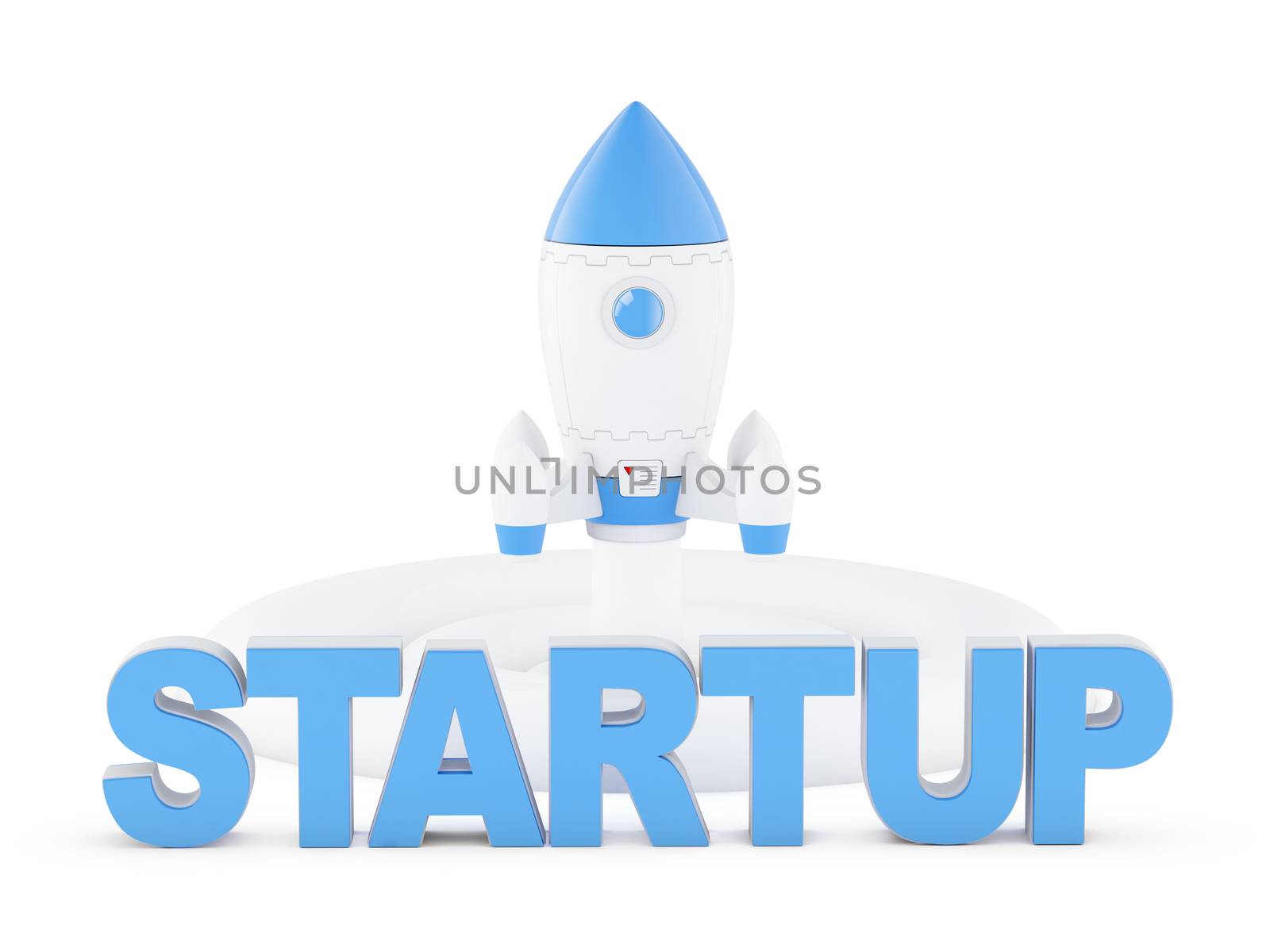 3D illustration concept of new business project startup.