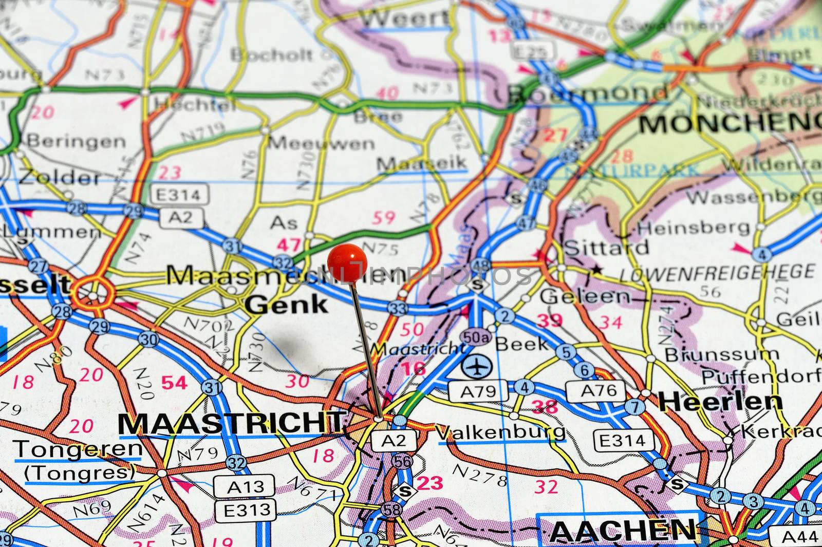 European cities on map series: Maastricht
