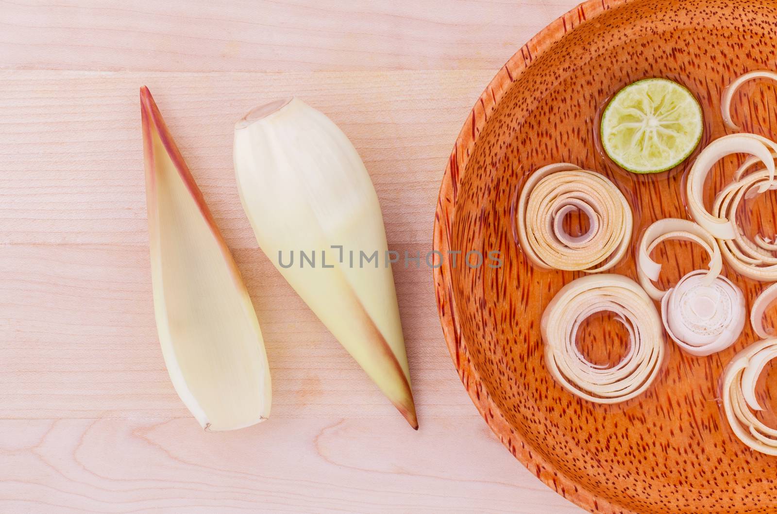Banana blossom healthy vegetable alternative and clean food on w by kerdkanno