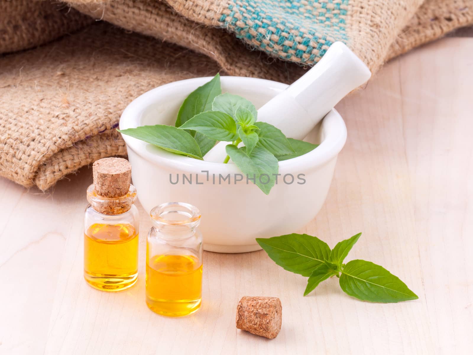 Alternative medicine lemon basil oil natural spas ingredients fo by kerdkanno