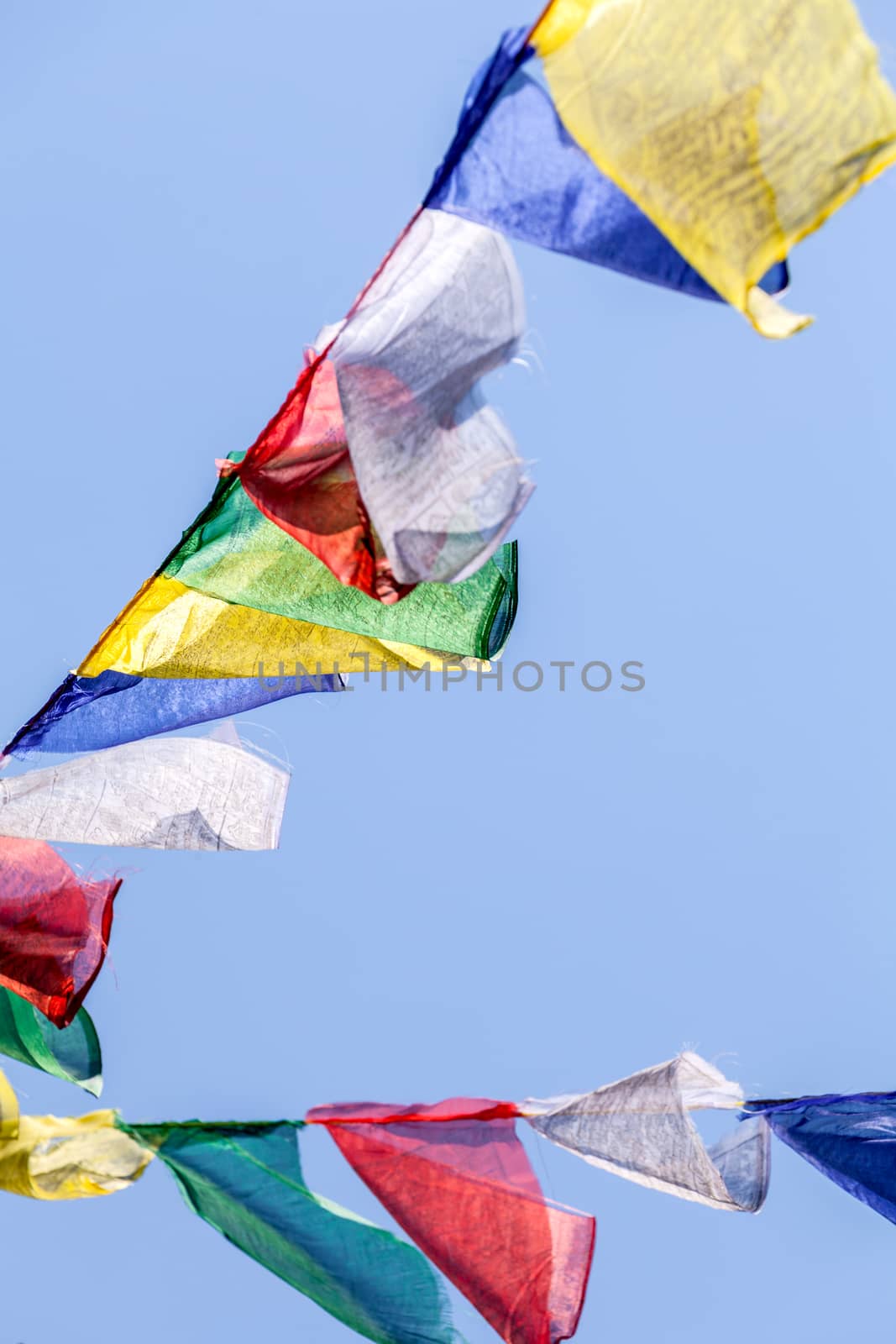 Buddhist prayer flags the holy traditional flag in Bhutan by kerdkanno