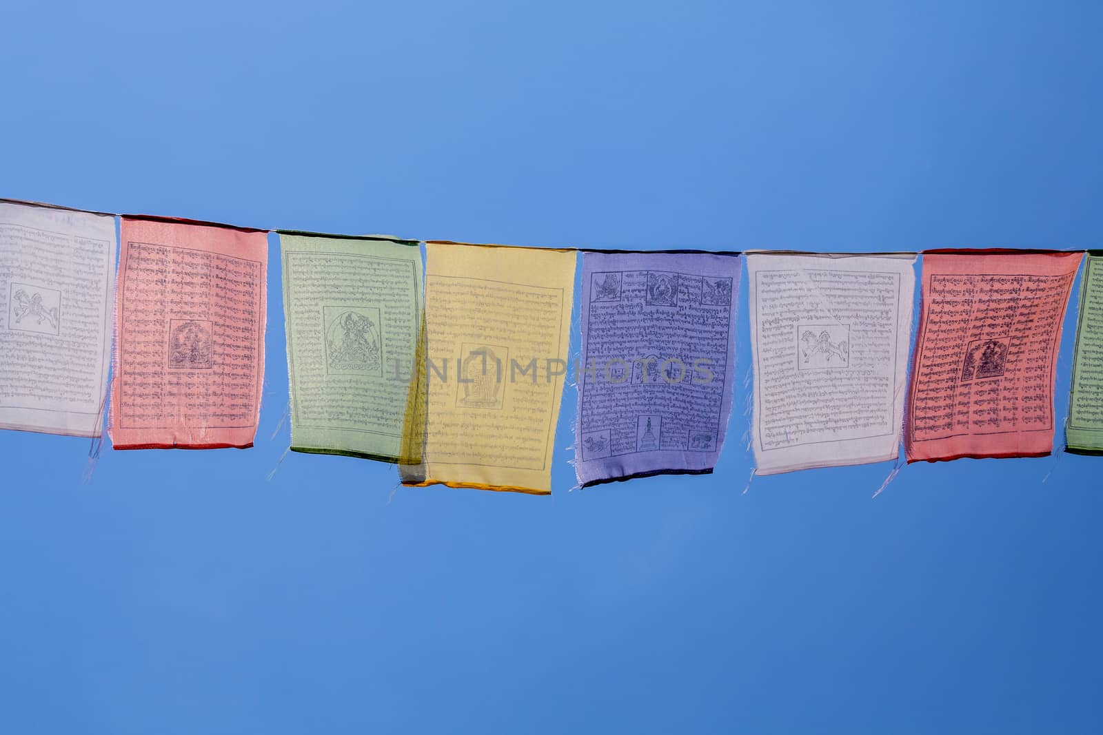 Buddhist prayer flags the holy traditional flag in Bhutan by kerdkanno