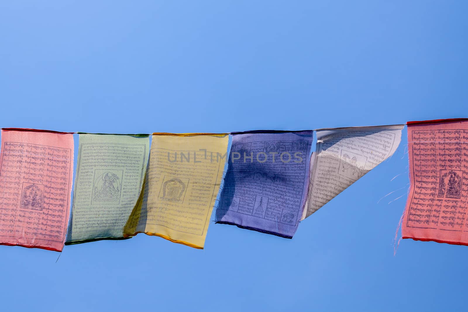 Buddhist prayer flags the holy traditional flag in Bhutan