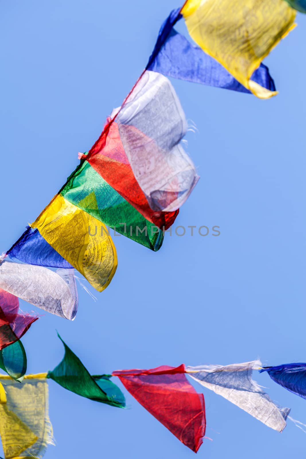Buddhist prayer flags the holy traditional flag in Bhutan