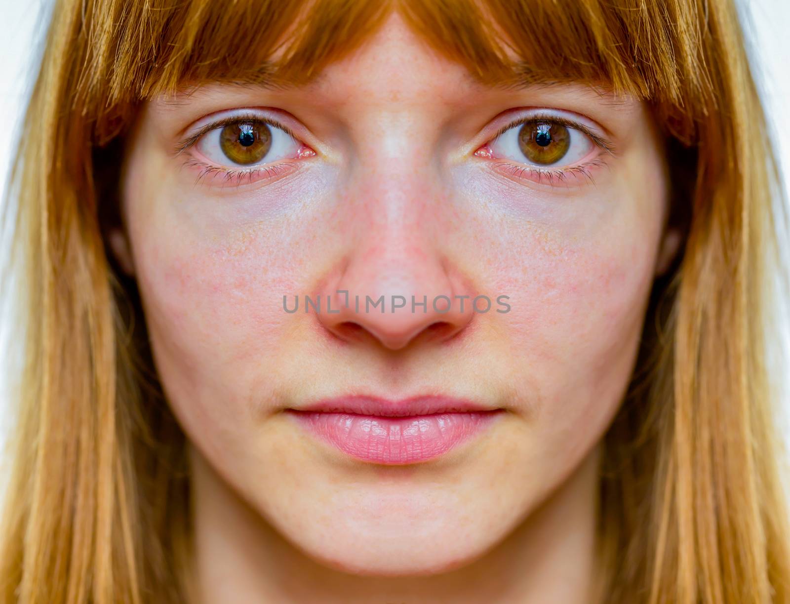 Symmetric face of caucasian teenage girl