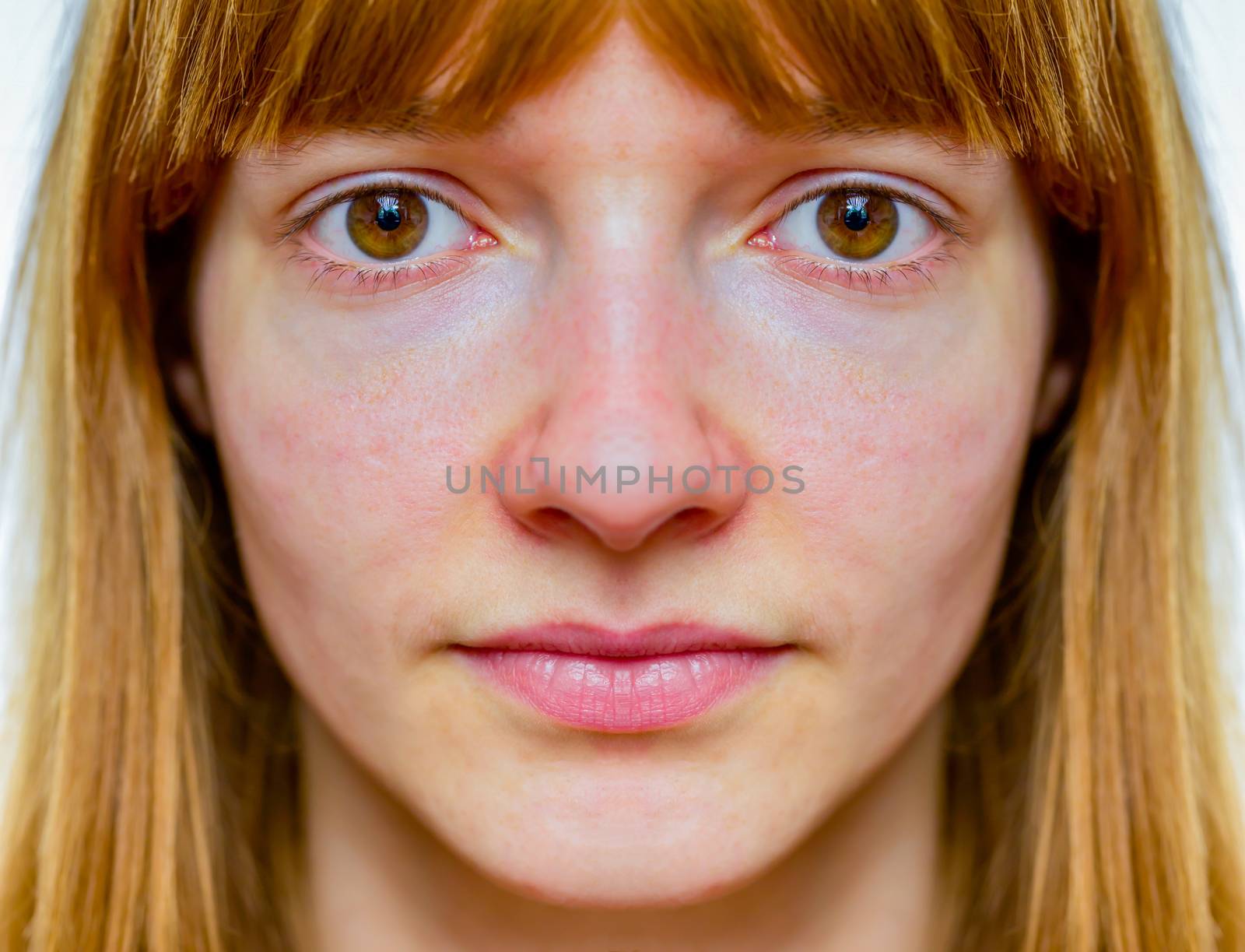 Symmetric face of caucasian teenage girl