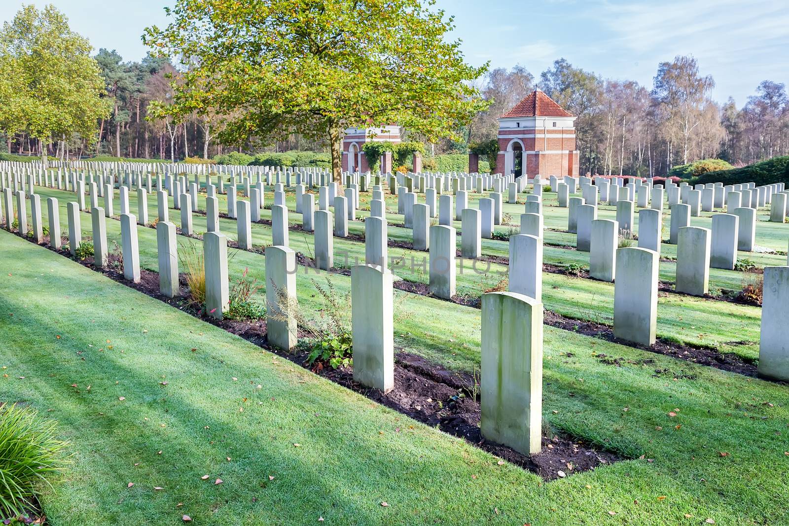 Canadian war cemetery with graves of casualties in Holland