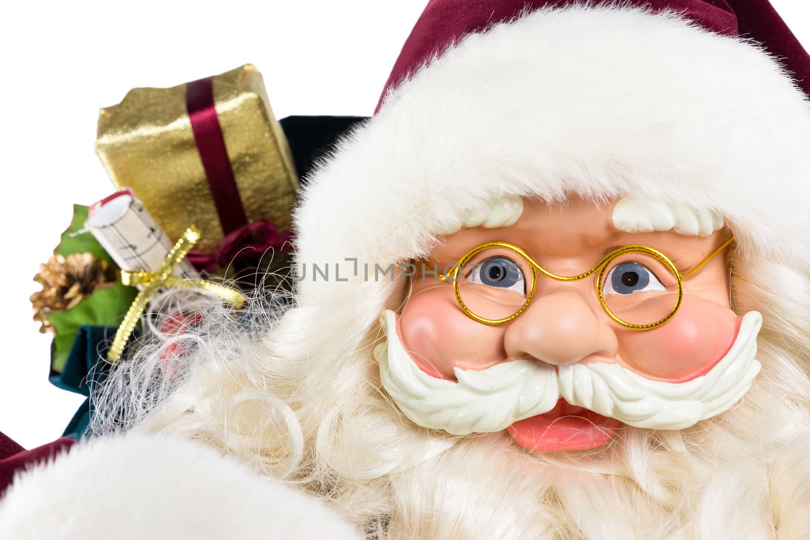 Portrait of Santa Claus face and presents by BenSchonewille